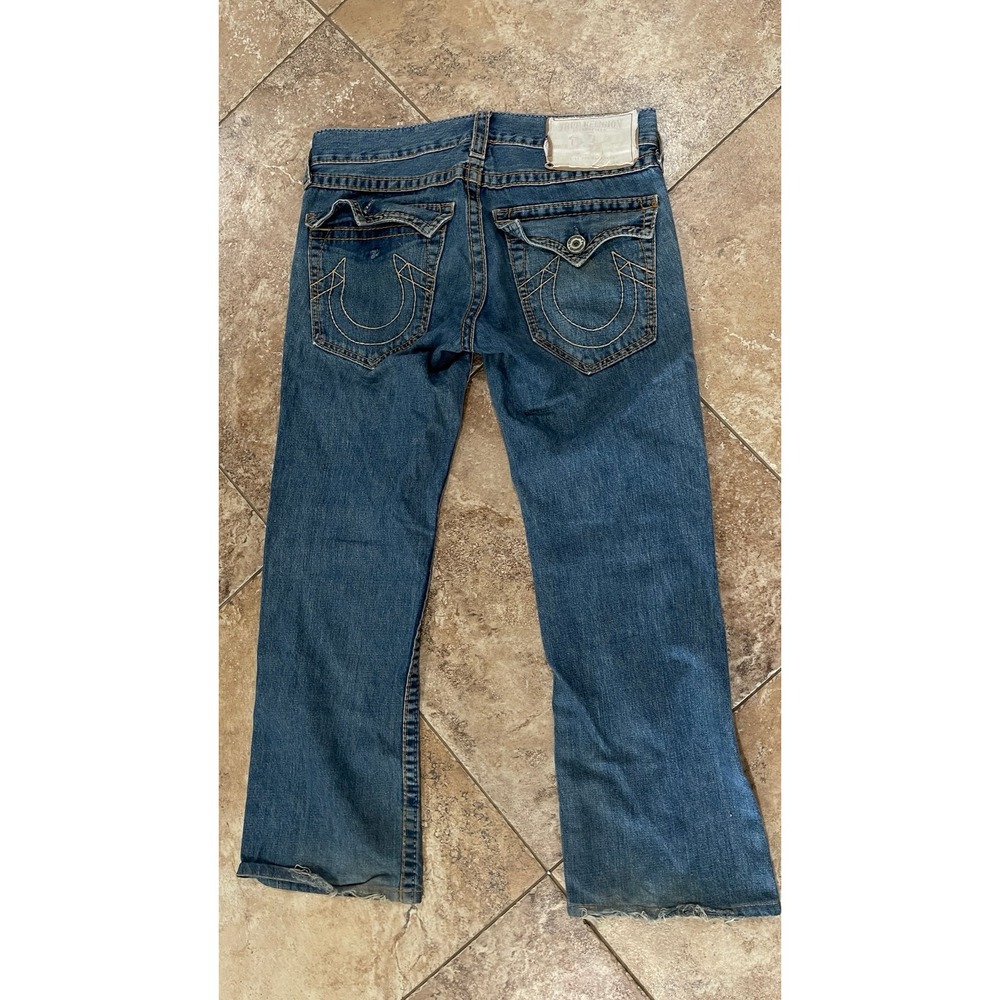 True Religion Joey Bootcut Jeans Mens 31 Made in USA Flap Pocket Medium Wash